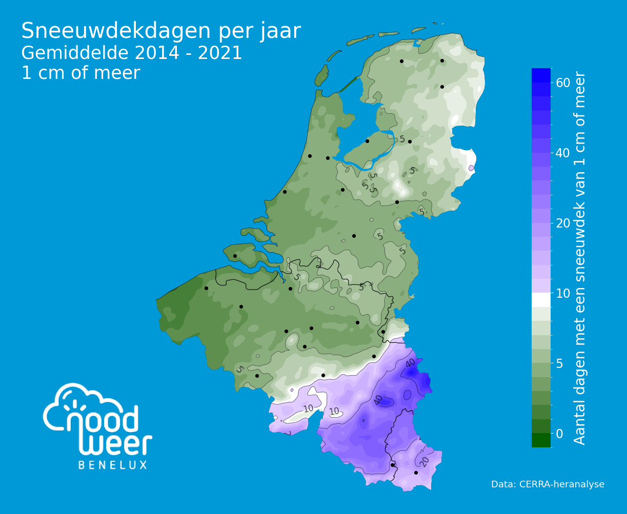 Waar In De Benelux Valt De Meeste En Minste Sneeuw Noodweerbenelux