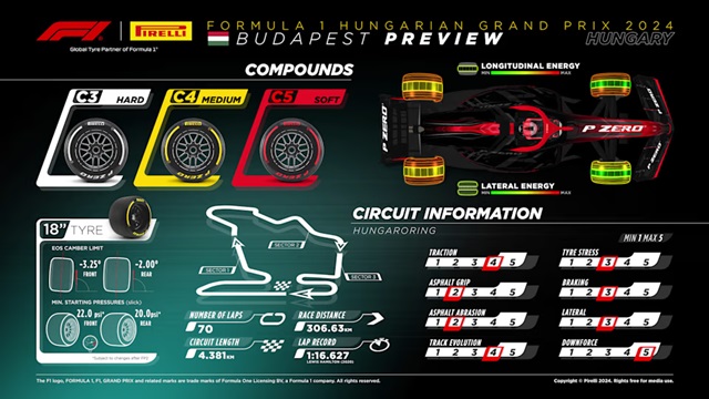 Banden Formule 1 race van Hongarije 2024